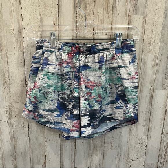 Adidas Multi Color Print Lined Running Shorts - Picture 1 of 5